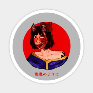 Japanese Demon Girl Aesthetic Magnet